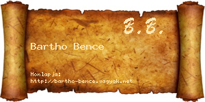 Bartho Bence névjegykártya